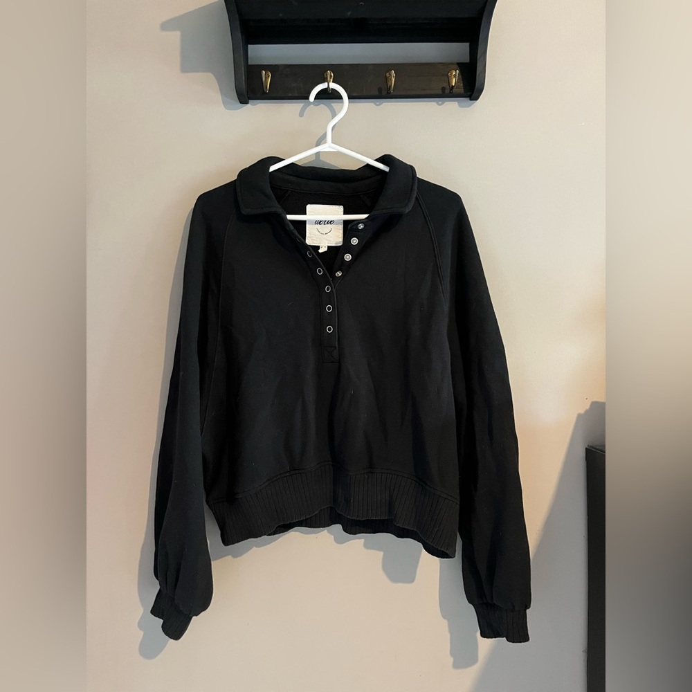 AERIE QUARTER SNAP SWEATSHIRT
